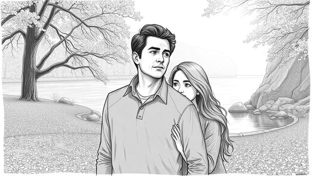 Black and white storyboard of the music video
